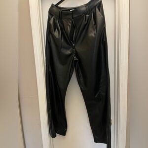 Topshop Black Faux Leather Pants